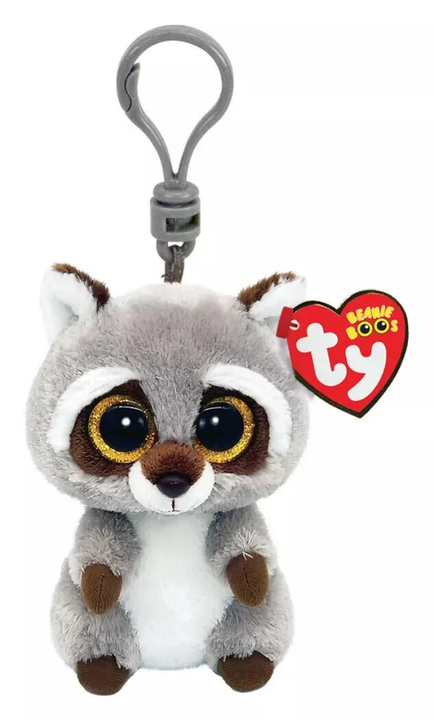 Ty Beanie Boo Boos 35252 Oakie the Raccoon Key Clip 9cm ****NEW