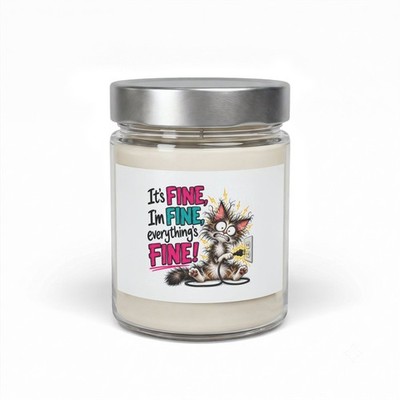 It s Fine I m Fine Everything s Fine cat candle, Soy Candle Jar