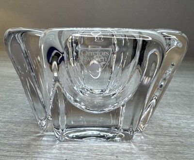 Orrefors Max Sweden Crystal Votive Candle Holder Designed by Anna Ehrner