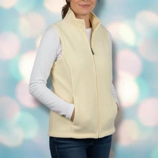 L.L. Bean Women’s Yellow Sleeveless Fleece Zip Vest Size M