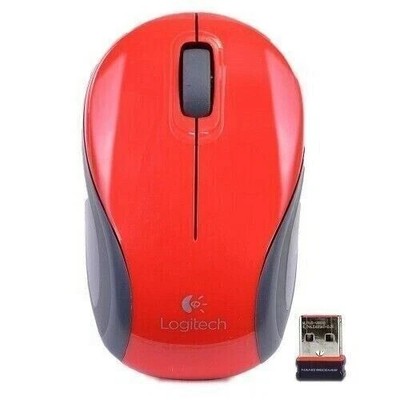 Logitech - M187 Mini Wireless Optical Ultra Portable Mouse - RED - 910-002727