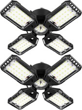 2 Pack LED Garage Lights 120W, 12000LM Deformable Garage Ceiling Light Shop Ligh