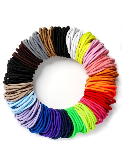 203 Pieces Hair Ties No Damage 4MM Hair Bands 20 Colors Elastic Hair Ties for...