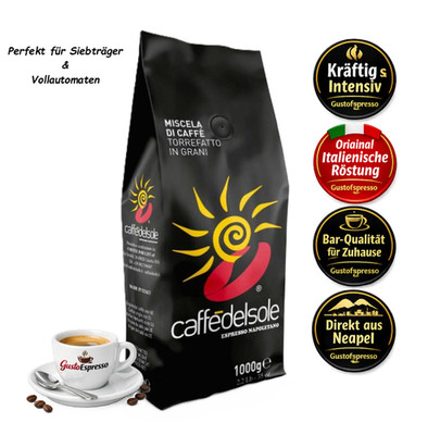 Espresso Bar NERO 1kg Bohnen kräftig & intensiv original italienisch aus Neapel