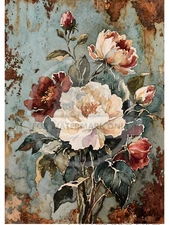Gilded Winter Floral | A4 Rice Paper | Paper for Decoupage | Decoupage Central