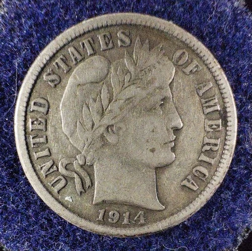 Rare Beautiful 1914-S U.S. Barber Dime (SILVER) KM 113