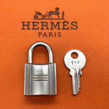 Hermes Cadena Padlock Key No114 Silver Unisex Rare Authentic Accessory