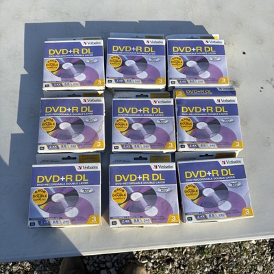 9 3-Pack Verbatim 8.5 GB 2.4X DVD+R DL Recordable 