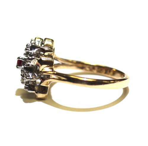 14k yellow gold .16ct diamond Natural ruby gemstone ring 4.4g 6.25 - Picture 9 of 12