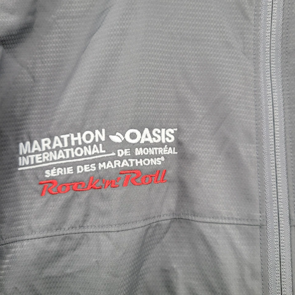 Brooks Men's Size L Solid Gray Oxford Nylon Full Zip Packable Windstopper Jacket - Image 4 of 4