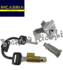 14358 - KIT SERRATURE STERZO 6 mm SELLA BAULETTO VESPA PX 125 150 200 1 I SERIE