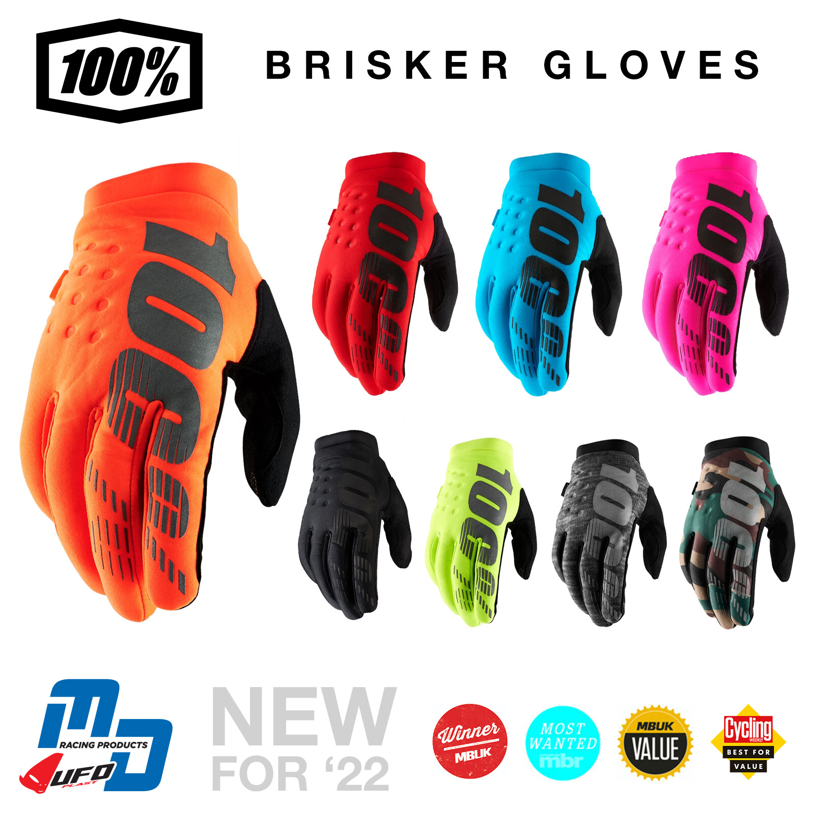 Guantes Motocross 100% Brisker Blue