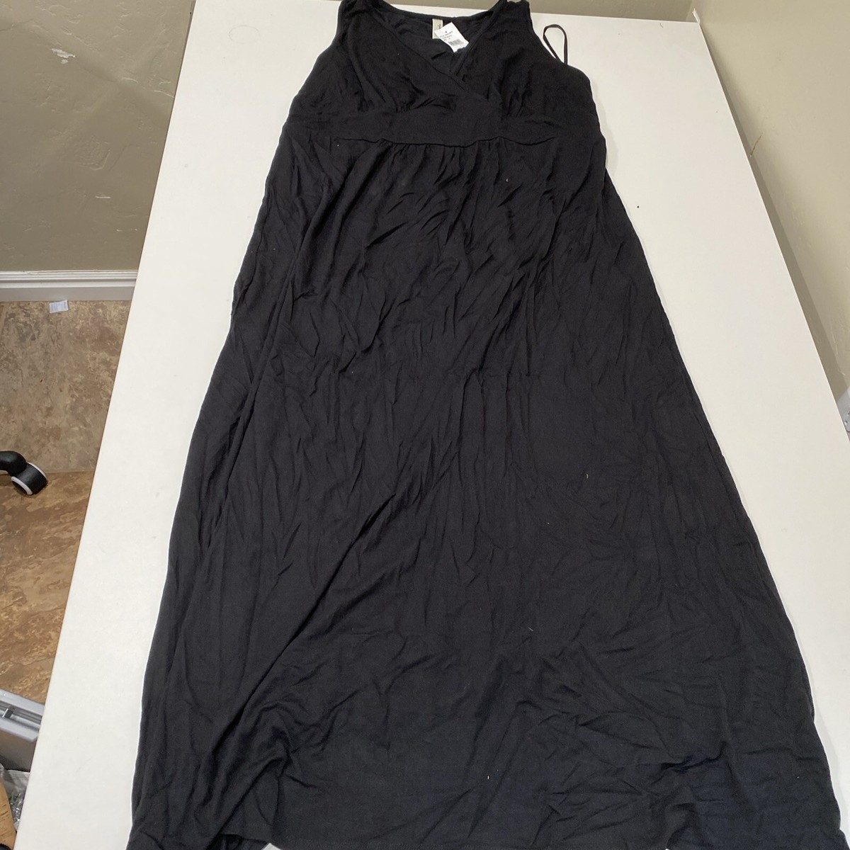 Loveappella V-Neck Jersey Maxi Dress Black Size XL | eBay