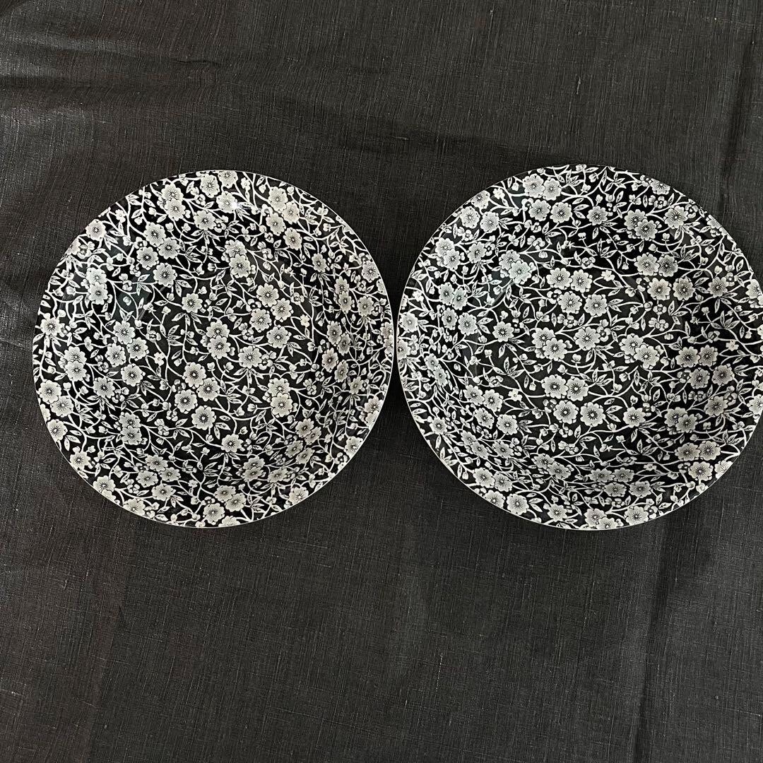 Burleigh Black Calico Deep Plate 21cm Pair Set | eBay