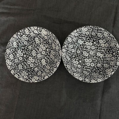 Burleigh Black Calico Deep Plate 21cm Pair Set | eBay