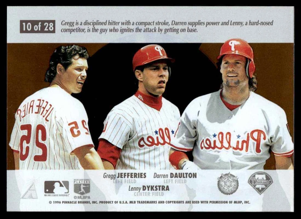 1997 Select Team Nucleus Jefferies/Daulton/Dykstra Phillies #10 . - Image 2 of 2