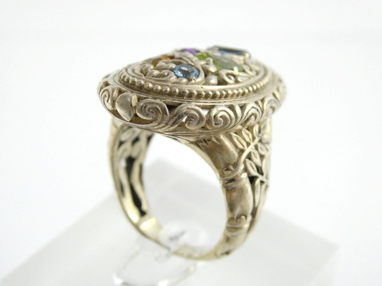 Designer Sterling Silver Multiple Gemstone Statem… - image 3