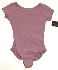 Theatricals Dancewear Leotard Bodysuit SS Deep V-Back TH5559 Mauve New Nwt Women