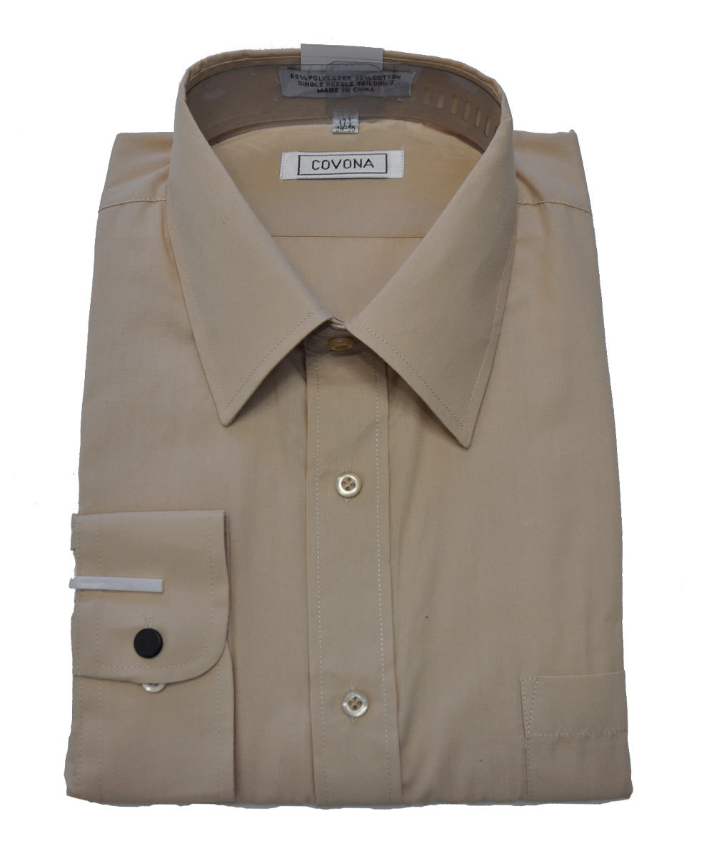men's beige color long sleeve dress shirt ( 151/2 34-35 ) | eBay