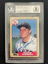 ROGER CLEMENS 1987 TOPPS #340 RED SOX BAS SLABBED CERTIFIED AUTO *3635
