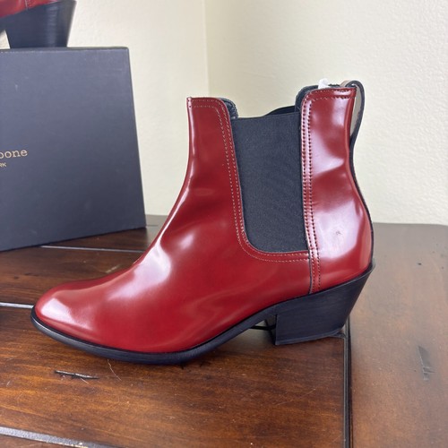 Rag & Bone New York Bordeaux Leather Dixon Boot - SK Women's Size 9 EU 39 NEW - Picture 2 of 21