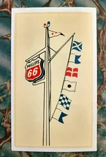 RARE Original Vintage PHILLIPS 66 Water Decal gas station nautical flags pennant