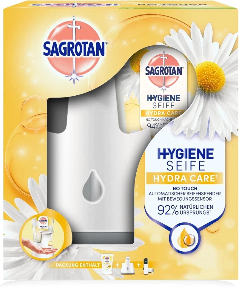 Sagrotan No Touch Automatischer Seifenspender Weiß + Nachfüller Lotusblüte 250ml - Bild 3 von 4