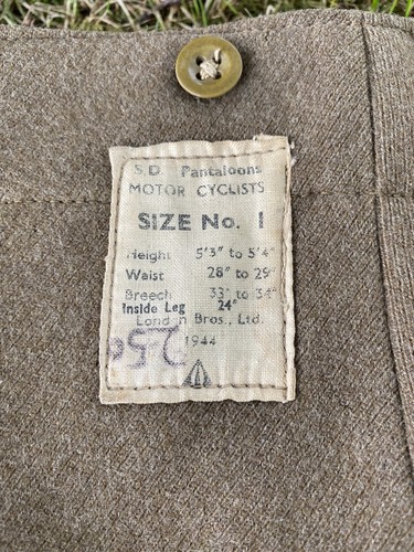 ww2 british 1944 Dday dispatch riders pants breeches - Picture 10 of 12