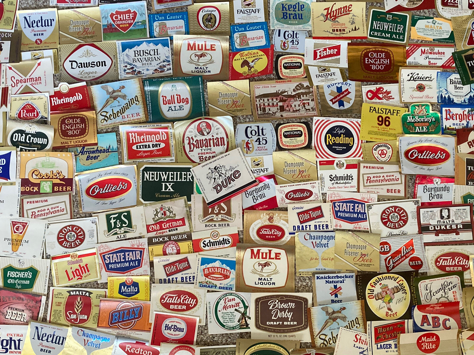 Lot of 175 + Vintage Beer Bottle Labels Paper Foil Label Old Brewery