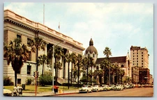 Vintage Postcard FL Tampa Federal Building Downtown 50s Cars Chrome ~10271
