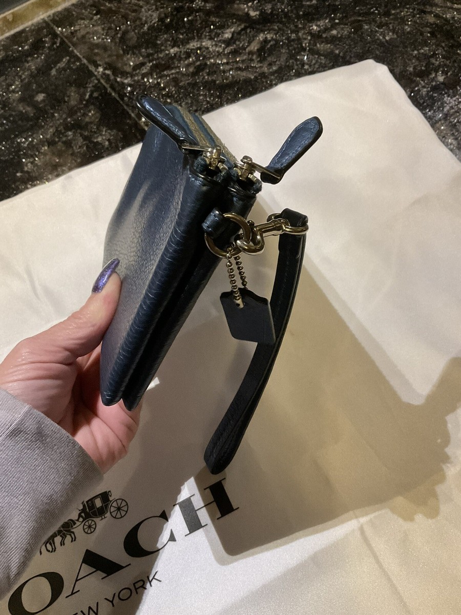 coach double zip wristlet large