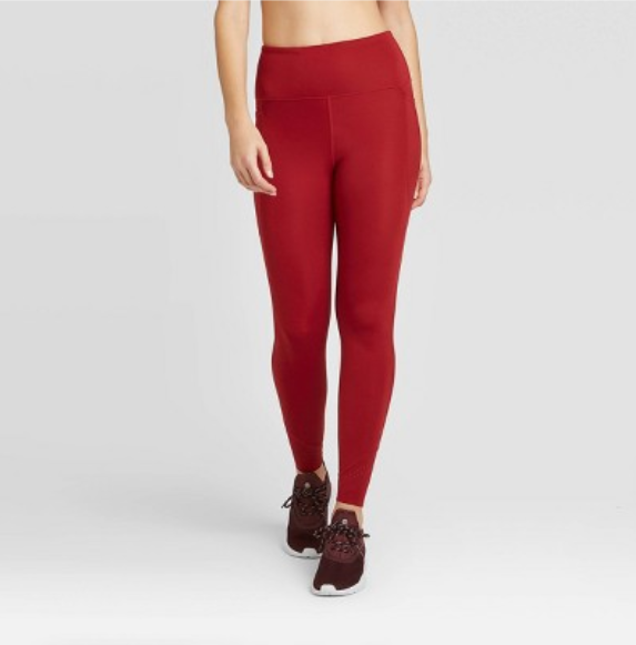 High Rise Laser 7/8 Red Leggings