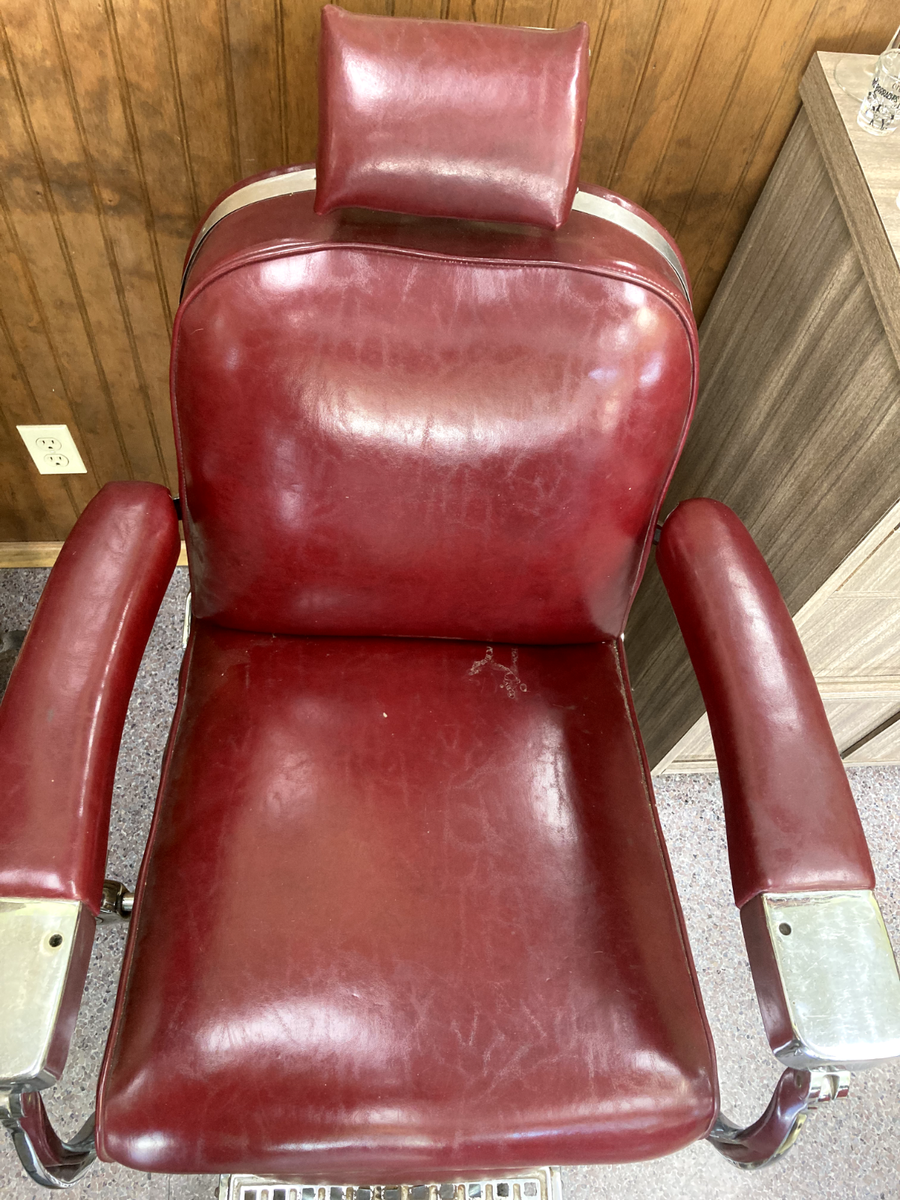Antique Original Condition EMIL PAIDAR Co, Barber Chair Circa 1940's