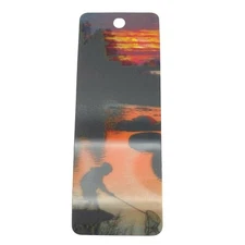3-D Lenticular Bookmark Boy Child Fishing Georgian Georgia Sunset Plastic 3D