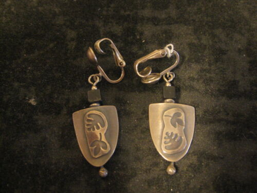 Sterling Silver Nature Design Clip On Earrings