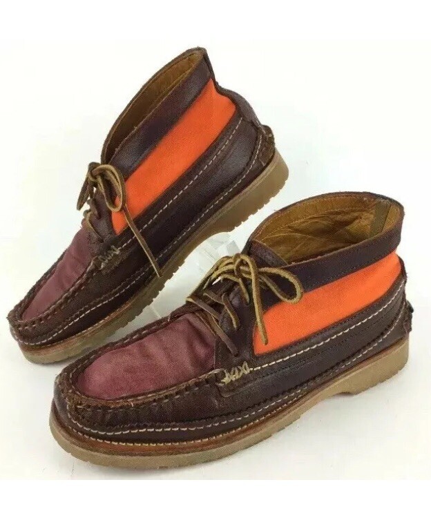 Yuketen Hombres Guía Cuero y Lona Tobillo Vibram Suela Botas Talla 10 - 10.5