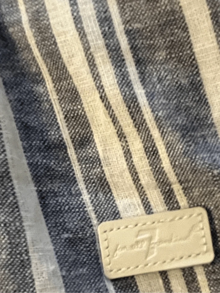 Romper listrado 7 For All Mankind manga longa índigo (meninas pequenas) tamanho 5 novo com etiquetas - Imagem 4 de 4