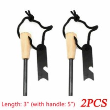 2pc Fire Starter Flint Steel Striker Survival Kit Ferro Rod Camping Outdoor Tool