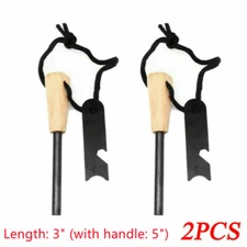 2pc Fire Starter Flint Steel Striker Survival Kit Ferro Rod Camping Outdoor Tool