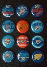 Oklahoma City Thunder - 1" Pinback Buttons Set of 12