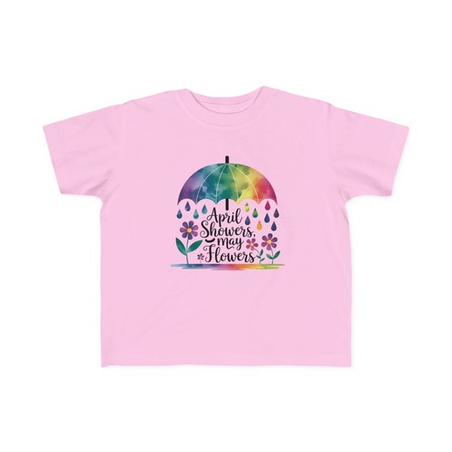 April Showers May flowers Tee, Toddler Tshirt, Spring Kids Shirt, Floral