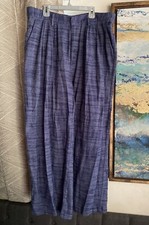 Urban Outfitters Pants Womens Sz Large Blue Wide Leg Pleated Cotton NEW
