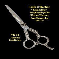 NEW KASHI PROFESSIONAL 5.5" BARBER SHEARS SCISSORS VG-10 JAP STEEL -KING ARTHUR
