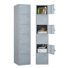 Metal Locker Employees Steel Storage Cabinet with 6 Doors for Office School Gym