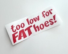 New Too Low For Fat Hoes Decal Funny Jdm Import Drift