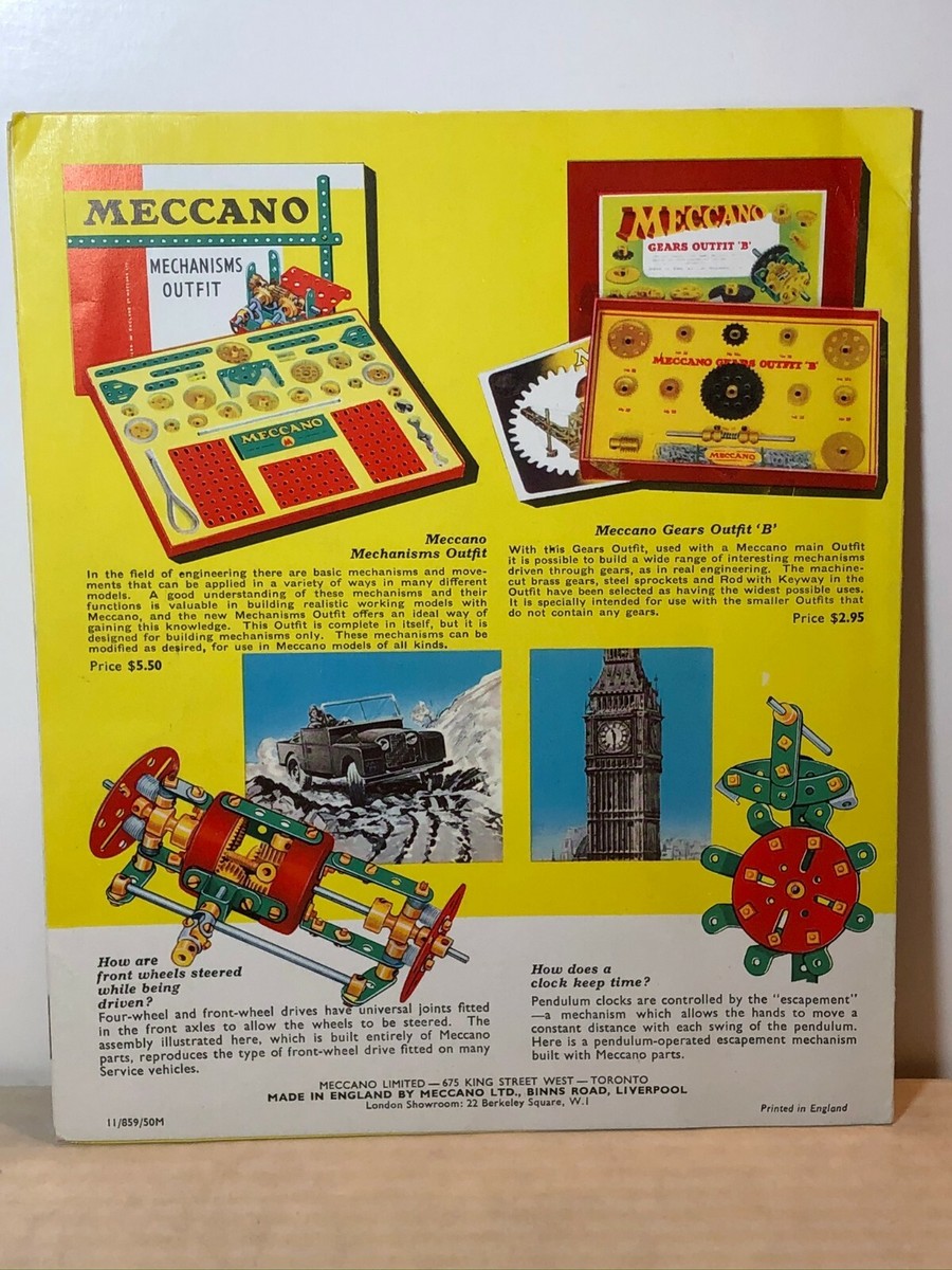 MECCANO ORIGINAL 1960 HOBBY STORE FOLDOUT BROCHURE MECCANO LTD