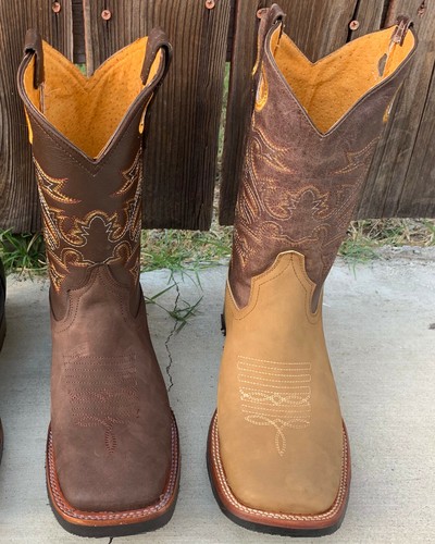 BOTA VAQUERA ESTILO TEXAS MENS RODEO COWBOY LEATHER BOOTS TEXAS SQUARE TOE  | eBay