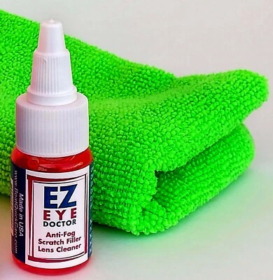 EZ EYE DOCTOR Eyeglass Cleaner 0.5 oz + Cloth Anti Static Anti Fog