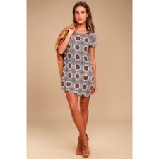 Lulus Shift Dress Boho Blue and Orange Size XS