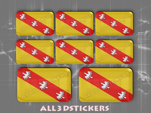 8 x Autocollant Résine 3D Relief Drapeau Lorraine - Adhésif - 第 1/1 張圖片